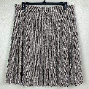 Moon Vertical Stripe Pleated Skirt Brown White NWT waist 35 Size 1X lined zipper